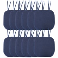 Sweet Home Collection | Honeycomb Memory Foam Non-Slip 16 x 16 Chair Pad with Ties, 12 PK