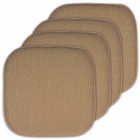 Sweet Home Collection | Honeycomb Memory Foam Non Slip 16 x 16 Chair Pad, Taupe, 4 PK