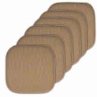 Sweet Home Collection | Honeycomb Memory Foam Non Slip 16 x 16 Chair Pad, Taupe, 6 PK
