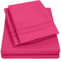 Sweet Home Collection | 5-Piece Luxury Microfiber Sheet Set, Split King Size, Fuschia