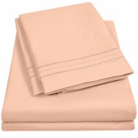 Sweet Home Collection | 4-Piece Luxury Microfiber Sheet Set, RV Short Queen, Peach