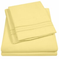 Sweet Home Collection | 3-Piece Luxury Microfiber Sheet Set, Twin, Pale Yellow