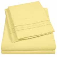 Sweet Home Collection | 4-Piece Luxury Microfiber Sheet Set, RV Short Queen, Pale Yellow