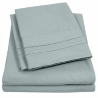 Sweet Home Collection | 4-Piece Luxury Microfiber Sheet Set, RV Short Queen, Slate