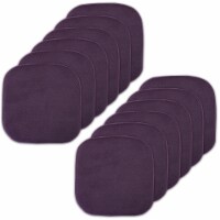 Sweet Home Collection | Honeycomb Memory Foam Non Slip 16 x 16 Chair Pad, Eggplant, 12 PK
