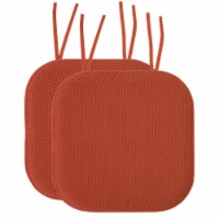 Sweet Home Collection | Honeycomb Memory Foam Non-Slip 16 x 16 Chair Pad with Ties, 2 PK