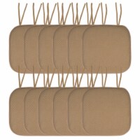 Sweet Home Collection | Honeycomb Memory Foam Non-Slip 16 x 16 Chair Pad with Ties, 12 PK