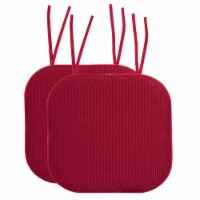 Sweet Home Collection | Honeycomb Memory Foam Non-Slip 16 x 16 Chair Pad with Ties, 2 PK