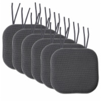 Sweet Home Collection | Honeycomb Memory Foam Non-Slip 16 x 16 Chair Pad with Ties, 6 PK