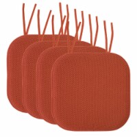 Sweet Home Collection | Honeycomb Memory Foam Non-Slip 16 x 16 Chair Pad with Ties, 4 PK