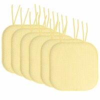 Sweet Home Collection | Honeycomb Memory Foam Non-Slip 16 x 16 Chair Pad with Ties, 6 PK