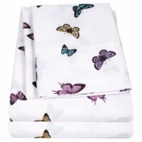 Sweet Home Collection | Butterflies Printed Sheet Set, Kids Fun and Comfortable, Twin XL