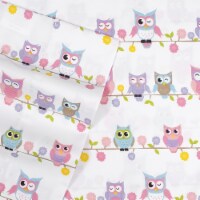 Sweet Home Collection | Owls Printed Sheet Set, Kids Fun and Comfortable, Full