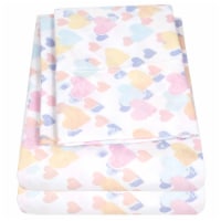 Sweet Home Collection | Vintage Hearts Printed Sheet Set, Kids Fun and Comfortable, Full