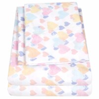 Sweet Home Collection | Vintage Hearts Printed Sheet Set, Kids Fun and Comfortable, Full