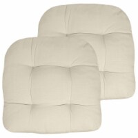 Sweet Home Collection | Patio Chair Pads Thick Fiber Fill Tufted 19 x 19 , Cream, 2 PK