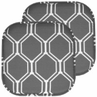 Sweet Home Collection | Mirage Hexagonal Memory Foam No Slip Back 16 x 16 Chair Pad, 2 PK