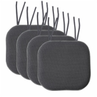 Sweet Home Collection | Honeycomb Memory Foam Non-Slip 16 x 16 Chair Pad with Ties, 4 PK