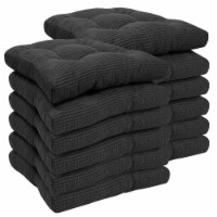 Sweet Home Collection | Memory Foam Tufted Chair Cushion Non Slip Rubber Back, Gray, 12 PK