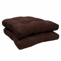 Sweet Home Collection | Memory Foam Tufted Chair Cushion Non Slip Rubber Back, Choco, 2 PK