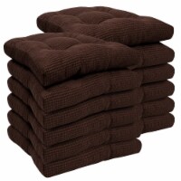 Sweet Home Collection | Memory Foam Tufted Chair Cushion Non Slip Rubber Back, Choco, 12 PK