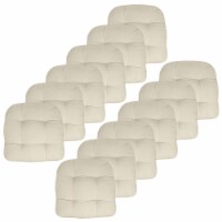Sweet Home Collection | Patio Chair Pads Thick Fiber Fill Tufted 19 x 19 , Cream, 12 PK