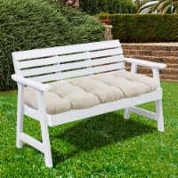 Sweet Home Collection | Outdoor Patio Loveseat Thick 44 x 19 Fiber Fill Cushion, Cream