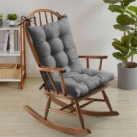 Sweet Home Collection | Rocking Chair Cushion 2 PC Non Slip Upper and Lower Cushions, Gray