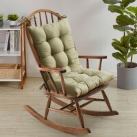 Sweet Home Collection | Rocking Chair Cushion 2 PC Non Slip Upper and Lower Cushions, Sage