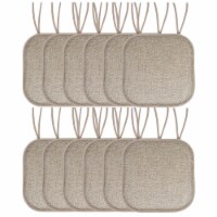 Sweet Home Collection | Cameron Memory Foam No Slip Back 16 x 16 Chair Pad with Ties, 12 PK