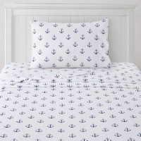 Sweet Home Collection | Ombre Ship Anchors Printed Sheet Set, Kids Fun and Comfortable, Twin