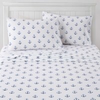 Sweet Home Collection | Ombre Ship Anchors Printed Sheet Set, Kids Fun and Comfortable, Full