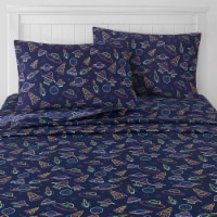 Sweet Home Collection | Neon Space Ships Printed Sheet Set, Kids Fun and Comfortable, Full