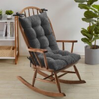 Sweet Home Collection | Velvet Rocking Chair 2PC Non Slip Upper and Lower Cushion, Gray