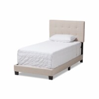 Baxton Studio Brookfield Upholstered Twin Panel Bed in Beige