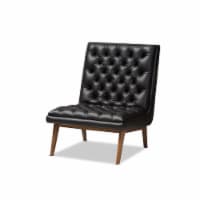 Baxton Studio BBT5272-Pine Black-CC Annetha Mid-Century Modern Lounge Chair, Black