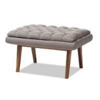 Baxton Studio BBT5273-Grey-Stool-XD45 Annetha Mid-Century Modern Ottoman, Grey
