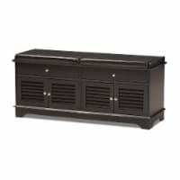 Baxton Studio Leo Modern And Contemporary Dark Brown Wood 2-Drawer Shoe Storage Bench