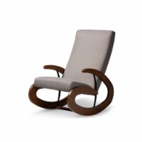 Baxton Studio BBT5317-Grey Kaira Modern & Contemporary Gray Fabric Upholstered & Walnut-Finis