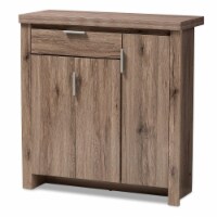 Baxton Studio MH7097-Oak-Shoe Rack Laverne Modern & Contemporary Oak Brown Finished Shoe Cabi