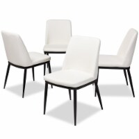 Baxton Studio Darcell Faux Leather Dining Chair in White (Set of 4)