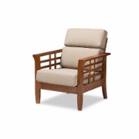 Baxton Studio SW5218-Dark Beige&Cherry-TS2-CC Larissa Mission Style Living Room Lounge Chair,