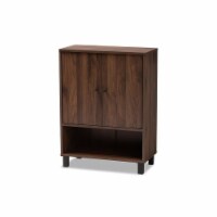 Baxton Studio ATSC1613-Columbia-Shoe Cabinet Rossin Modern & Contemporary Walnut Brown Finish