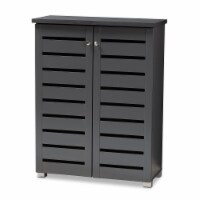 Baxton Studio Adalwin 2-Door Wood Entryway Shoe Cabinet in Dark Gray