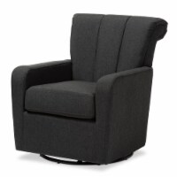 Baxton Studio Rayner Grey Fabric Upholstered Swivel Chair