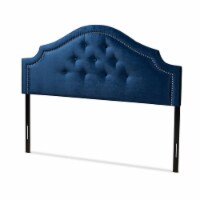 Baxton Studio Cora Tufted Velvet and Wood King Headboard in Royal Blue