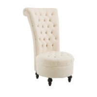 Chesterfield Sofa Living Room Lounger w/Polyester Fabric Sturdy Frame White