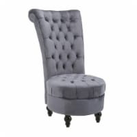 Chesterfield Sofa Living Room Lounger w/Polyester Fabric & Sturdy Frame, Grey