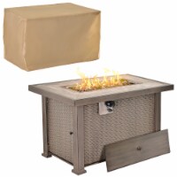 42 Gas Propane Fire Pit Table Patio 50,000BTU Electric Ignition w/Cover