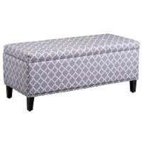 42  Tufted Top Fabric Storage Ottoman Bench Footstool Seat Home Organizer - Gray